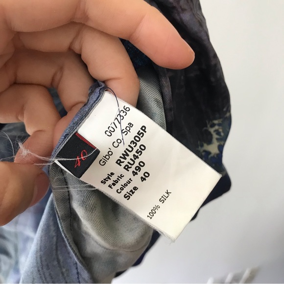 Rochas Paris Navy Blue Printed Top Italy - Picture 4 of 5